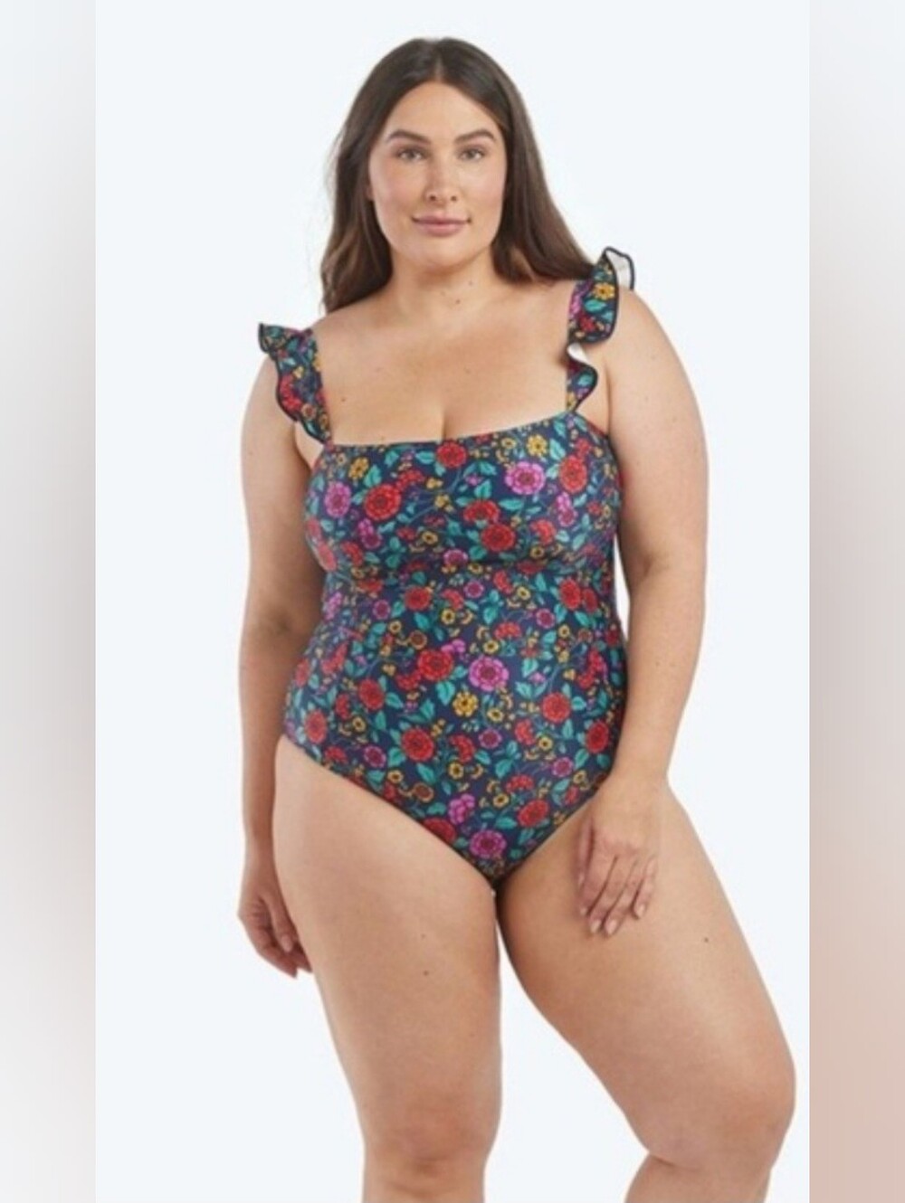 Summersalt Ruffle Oasis Floral One-Piece Swimsuit In Midnight Bloom Pool Swim